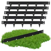 Jayseuw Bordure de pelouse Défense contre les limaces Galvanisé Clôture à fleurs Bordure de séparation Bordure de jardin Acier 100x15cm 5m Noir