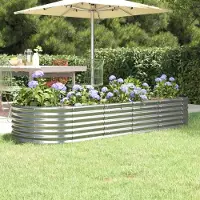 Prolenta Maison Exclusive - Lit surélevé de jardin Acier galvanisé Argenté