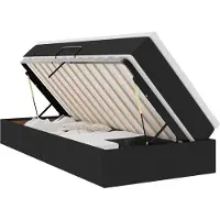 vidaXL Lit avec rangement et matelas Noir 100 x 200 cm Polyester