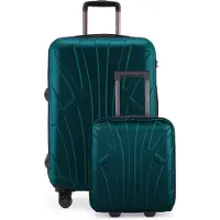 Suitline - Set de valises pour EasyJet, 2 pièces trolley sous-siège 45x36x20 cm + valise de voyage extensible 66 cm pour 15-20 kg de bagages, petite + grande valise,Noir