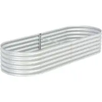 Syfax Lit surélevé de jardin 240x80x44 cm Acier galvanisé Argenté
