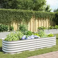 Prolenta Maison Exclusive - Potager surélevé 240x80x44 cm Acier galvanisé Argenté