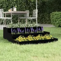 Prolenta Maison Exclusive - Bac à plantes noir 78x78x27 cm Bois massif Pin
