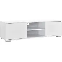En.casa Armoire TV Seattle Armoire TV MDF 34.5x120x40cm blanc brillant