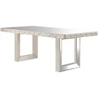 AEA Élégante table à manger blanche en bois au design moderne