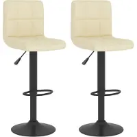 vidaXL Tabouret de bar 2 pcs. Tissu crème