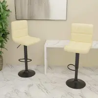 Prolenta Maison Exclusive - Tabourets de bar, lot de 2, tissu crème