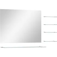 Syfax Miroir mural avec 5 étagères Argenté 80 x 60 cm