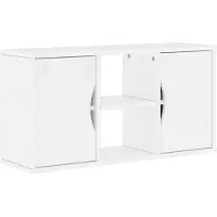 Syfax Meuble TV ODDA blanc 79x24x40 cm bois massif pin