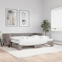 Prolenta Maison Exclusive - Canapé-lit convertible avec matelas taupe 90 x 200 cm en tissu