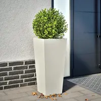 Prolenta Maison Exclusive - Bac à plantes blanc 35x35x75 cm en acier