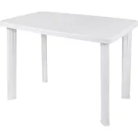 Spetebo Table de jardin en plastique - dimensions approximatives : 100 x 70 x 72,5 cm - couleur : blanc