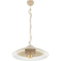 HowHomely | Suspension - Cuisine - Beige - Verre - 47 Cm - Design moderne - Avec des accents dorés