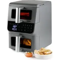 Domo Friteuse sans huile Airfryer DO550FR, Double Cuve 3.5 L + 6.5 L, 10 Programmes, 2500 W