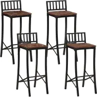 Syfax Chaises de bar lot de 4 bois de récupération massif