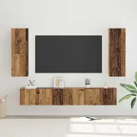 Prolenta Meuble TV exclusif - Ensemble de 5 pièces en bois massif recyclé