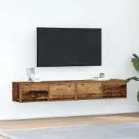 Prolenta Maison Exclusive - Meubles TV 2 pièces aspect bois ancien 80x31x25,5 cm Matériau dérivé du bois