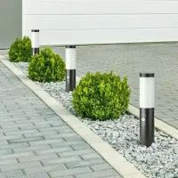 Silamp Borne Extérieur Anthracite avec Détecteur 45cm IP44 pour Ampoule E27