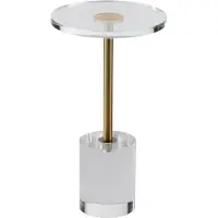 StarTech.com Table d'appoint en acrylique transparent - Table stable avec plateau rond - Idéal pour le salon et la salle à manger - 303mm de diamètre x 20mm de haut