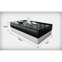 JV Möbel Table basse Designer Rembourrage Cuir Verre Moderne JVmoebel