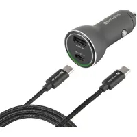 4smarts Kit de charge rapide pour voiture iPD pour smartphones avec USB Type-C | Câble de charge