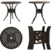 vidaXL Table de jardin Bronzes 78x78x72 cm Fonte d'aluminium - Table de jardin - Tables - Tables
