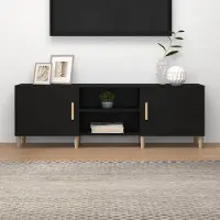Prolenta Maison Exclusive - Meuble TV noir 150x30x50 cm Matériau dérivé du bois