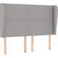 Syfax Tête de lit avec oreilles Gris clair 147x23x118/128 cm Tissu