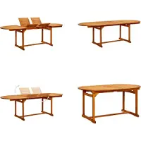 vidaXL Table de jardin (160 240)x100x75 cm Bois massif Acacia - Table de jardin - Tables de jardin - Tables de salle à manger