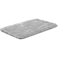 AIO Factory Tapis de lit pour chien 50x70 cm Shaggy gris clair antidérapant