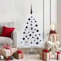 Prolenta Arbre de Noël blanc pliable, de qualité supérieure, 120 cm, en PVC et en acier