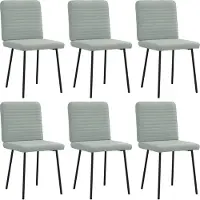 Syfax Chaises à manger lot de 6 gris clair velours
