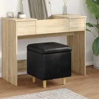 Prolenta Maison Exclusive - Coffre Ottoman avec rangement, noir, 40 x 40 x 45 cm, similicuir