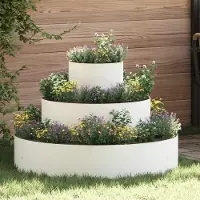 Prolenta Maison Exclusive - Jardinière blanche 90 x 90 x 20 cm Acier laminé à froid