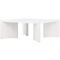 Furnlux Classic FURNLUX Table basse Rogaland Blanc 100cm / Hauptfarbe : Weiß / Abmessungen : 100 x 100 x 40 cm