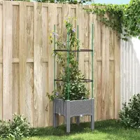Prolenta Maison Exclusive - Bac à plantes avec treillis gris clair 40x40x142,5 cm PP