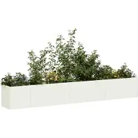 Prolenta Maison Exclusive - Bac à plantes blanc 280x40x40 cm Acier laminé à froid