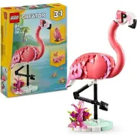 LEGO Creator 3-en-1 Animaux sauvages : le flamant rose, Cacatoes, Axolotl, 288 pièces, Jouet de construction pour enfants 8+