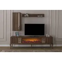 AEA Salon marron Garniture RTV-Lowboard Armoires murales Étagères 3pcs Set