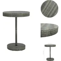 vidaXL Table de jardin Gris 75,5x106 cm Poly rotin - Tables de jardin