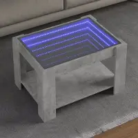 Prolenta Maison Exclusive - Table basse LED gris béton 73x53x45 cm Matériau dérivé du bois