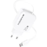 Xssive 20W PD GAN chargeur rapide avec câble USB-C rétractable