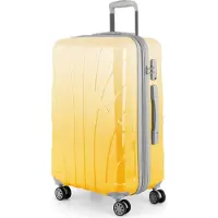 Suitline - Valise rigide Check-In Bagages Trolley Valise à roulettes Extension Valise de voyage 4 roulettes, Design dégradé Glossy, TSA, 66 cm,Safari Sunrise