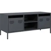 Syfax Meuble TV anthracite 101,5x39x43,5 cm acier laminé à froid
