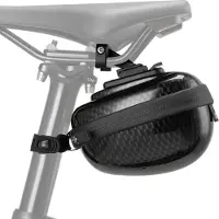 RockBros Sacoches de selle de vélo Hard Shell Sacoche de selle de vélo 0,4L avec support Noir