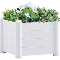 Prolenta Maison Exclusive - Potager surélevé en PP blanc 43 x 43 x 35 cm