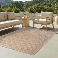 Tapiso Tapis Tapis YUCANA Outdoor Beige Balcon Résistant aux UV 80 x 150 cm