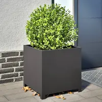 Prolenta Maison Exclusive - Bac à plantes noir 50x50x50 cm en acier