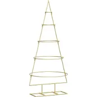 Syfax Arbre de Noël en métal Doré 125 cm Acier peint par poudre