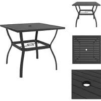 vidaXL Table de jardin Anthracite 81,5x81,5x72 cm Acier - Tables de jardin
